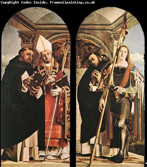 Lorenzo Lotto Sts Thomas Aquinas and Flavian, Sts Peter the Martyr and Vitus